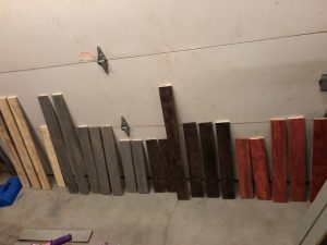 various stained pallet boards